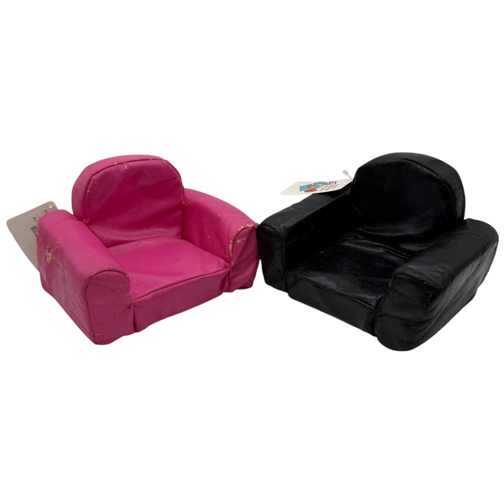Floppy Friends Love Seats Miniature Doll Chairs Pink Black Vintage Toy Accessory